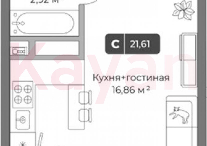 Продажа студии, 20.78 кв.м фото 0