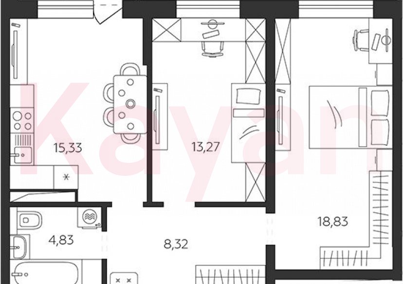 Продажа 2-комн. квартиры, 60.58 кв.м фото 0 Продажа 2-комн. квартиры, 60.58 кв.м фото 0