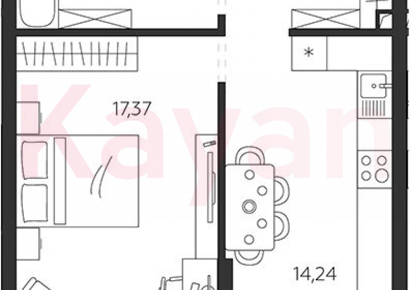 Продажа 1-комн. квартиры, 42.06 кв.м фото 0