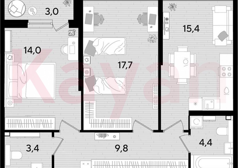 Продажа 2-комн. квартиры, 64.7 кв.м фото 0 Продажа 2-комн. квартиры, 64.7 кв.м фото 0