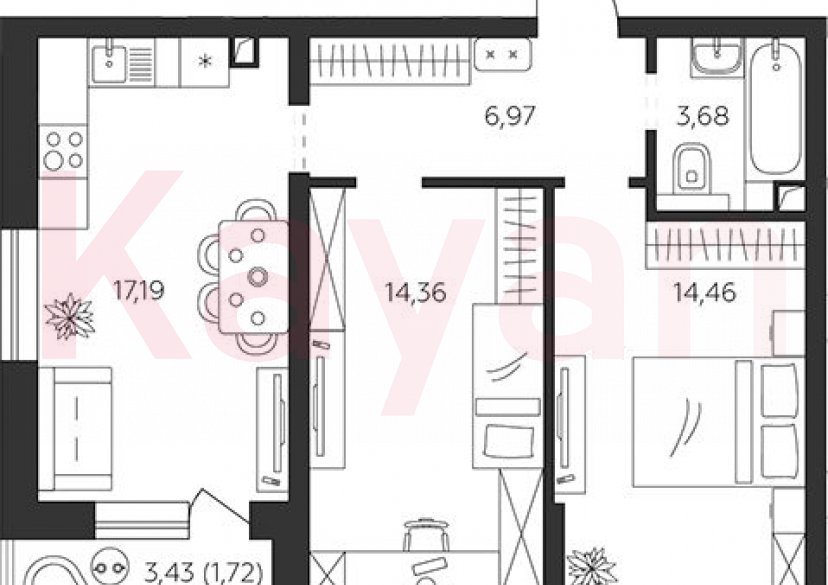 Продажа 2-комн. квартиры, 56.66 кв.м фото 0 Продажа 2-комн. квартиры, 56.66 кв.м фото 0