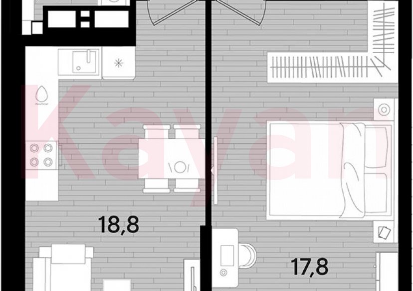 Продажа 1-комн. квартиры, 47.4 кв.м фото 0