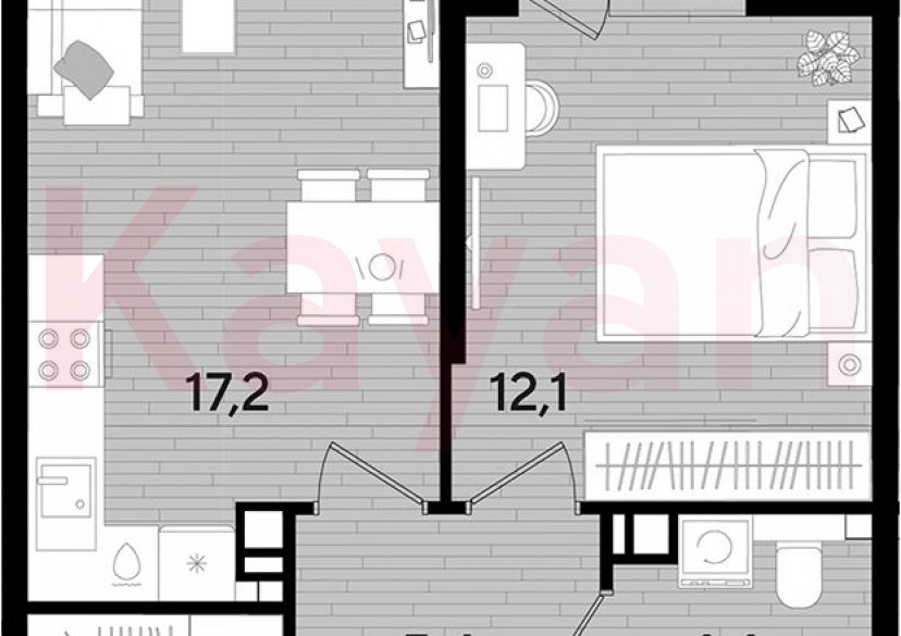 Продажа 1-комн. квартиры, 42.1 кв.м фото 0 Продажа 1-комн. квартиры, 42.1 кв.м фото 0