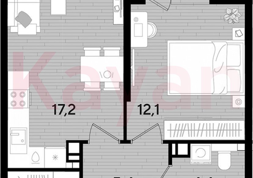 Продажа 1-комн. квартиры, 42.1 кв.м фото 0 Продажа 1-комн. квартиры, 42.1 кв.м фото 0