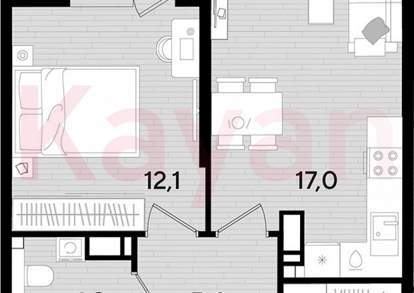 Продажа 1-комн. квартиры, 41.8 кв.м фото 0