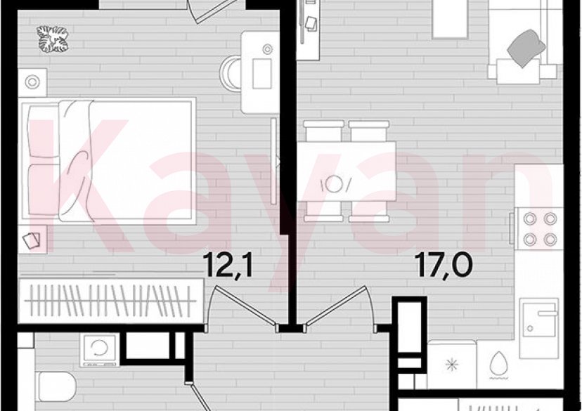 Продажа 1-комн. квартиры, 41.8 кв.м фото 0