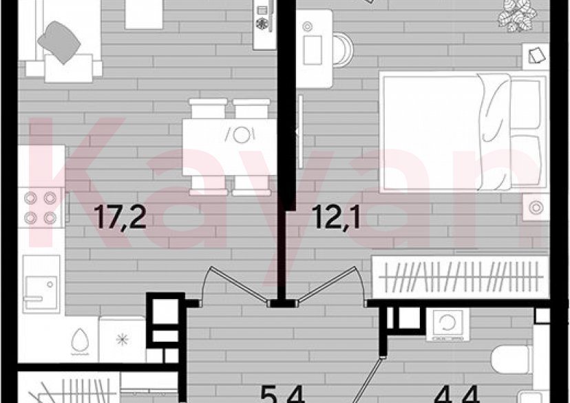 Продажа 1-комн. квартиры, 42.1 кв.м фото 0 Продажа 1-комн. квартиры, 42.1 кв.м фото 0