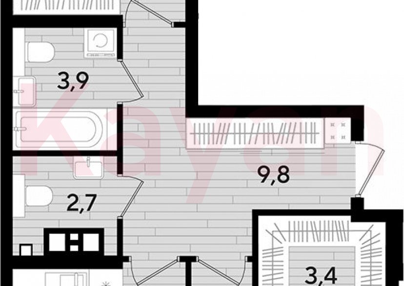 Продажа 2-комн. квартиры, 68.9 кв.м фото 0