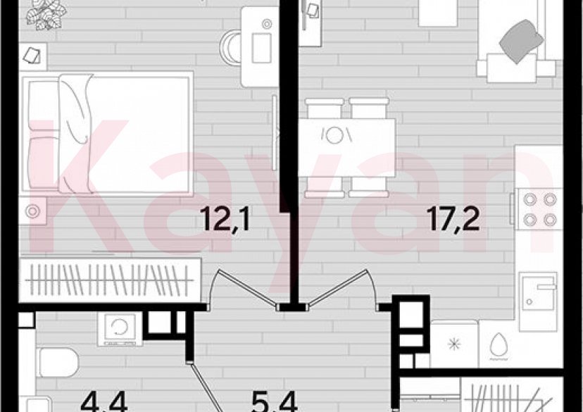 Продажа 1-комн. квартиры, 42.1 кв.м фото 0