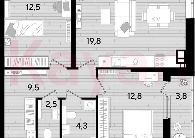 Продажа 2-комн. квартиры, 61.4 кв.м фото 0