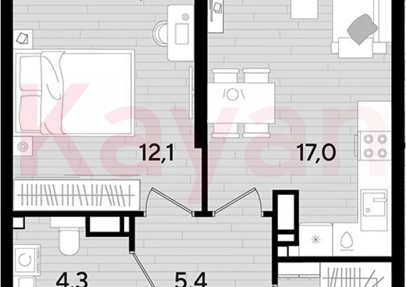 Продажа 1-комн. квартиры, 41.8 кв.м фото 0
