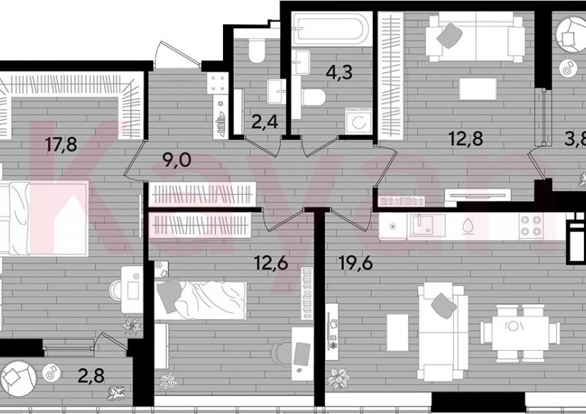 Продажа 3-комн. квартиры, 78.5 кв.м фото 0