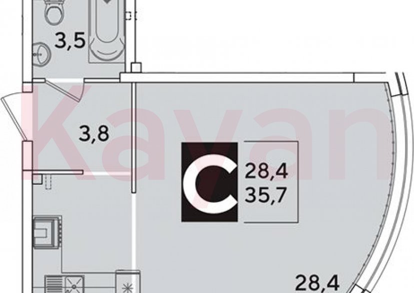 Продажа студии, 35.7 кв.м фото 0 Продажа студии, 35.7 кв.м фото 0