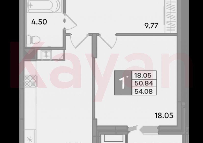 Продажа 1-комн. квартиры, 50.84 кв.м фото 0