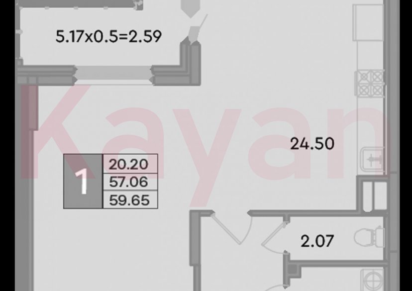 Продажа 1-комн. квартиры, 57.06 кв.м фото 0 Продажа 1-комн. квартиры, 57.06 кв.м фото 0