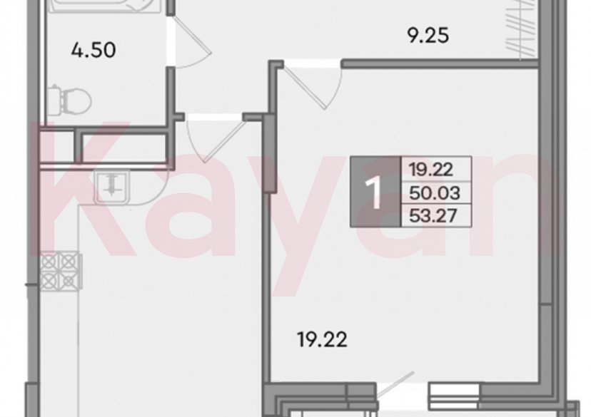 Продажа 1-комн. квартиры, 50.03 кв.м фото 0