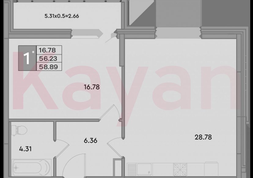 Продажа 1-комн. квартиры, 56.23 кв.м фото 0 Продажа 1-комн. квартиры, 56.23 кв.м фото 0