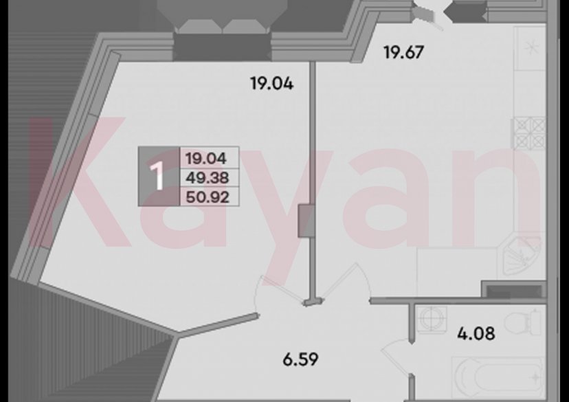 Продажа 1-комн. квартиры, 49.38 кв.м фото 0