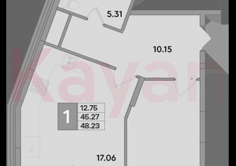 Продажа 1-комн. квартиры, 45.27 кв.м фото 0 Продажа 1-комн. квартиры, 45.27 кв.м фото 0