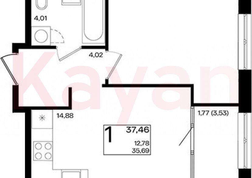Продажа 2-комн. квартиры, 35.69 кв.м фото 0 Продажа 2-комн. квартиры, 35.69 кв.м фото 0