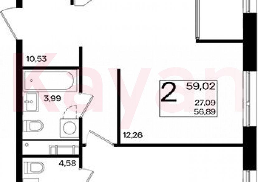 Продажа 2-комн. квартиры, 56.89 кв.м фото 0 Продажа 2-комн. квартиры, 56.89 кв.м фото 0
