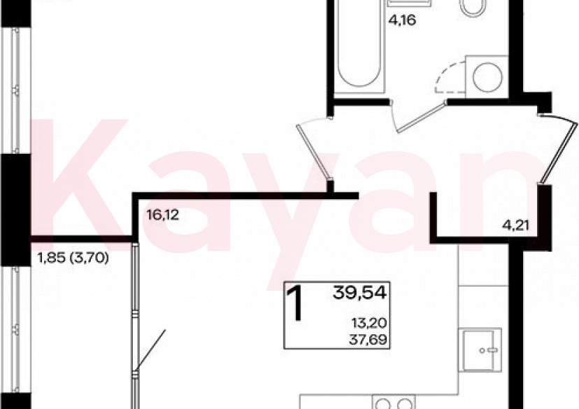 Продажа 2-комн. квартиры, 37.69 кв.м фото 0 Продажа 2-комн. квартиры, 37.69 кв.м фото 0