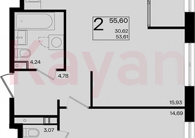 Продажа 2-комн. квартиры, 53.61 кв.м фото 0 Продажа 2-комн. квартиры, 53.61 кв.м фото 0
