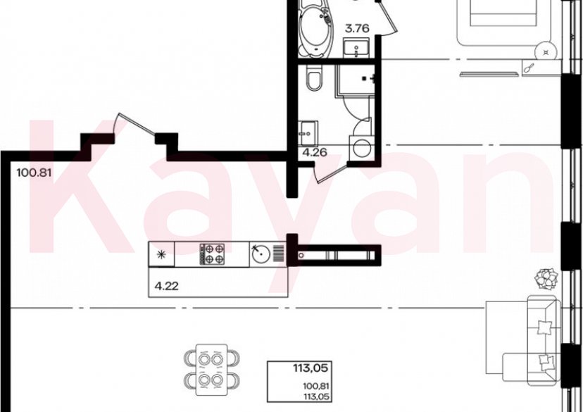 Продажа 1-комн. квартиры, 113.05 кв.м фото 0 Продажа 1-комн. квартиры, 113.05 кв.м фото 0