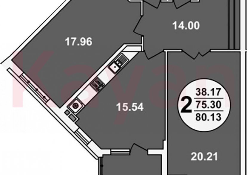 Продажа 2-комн. квартиры, 75.3 кв.м фото 0