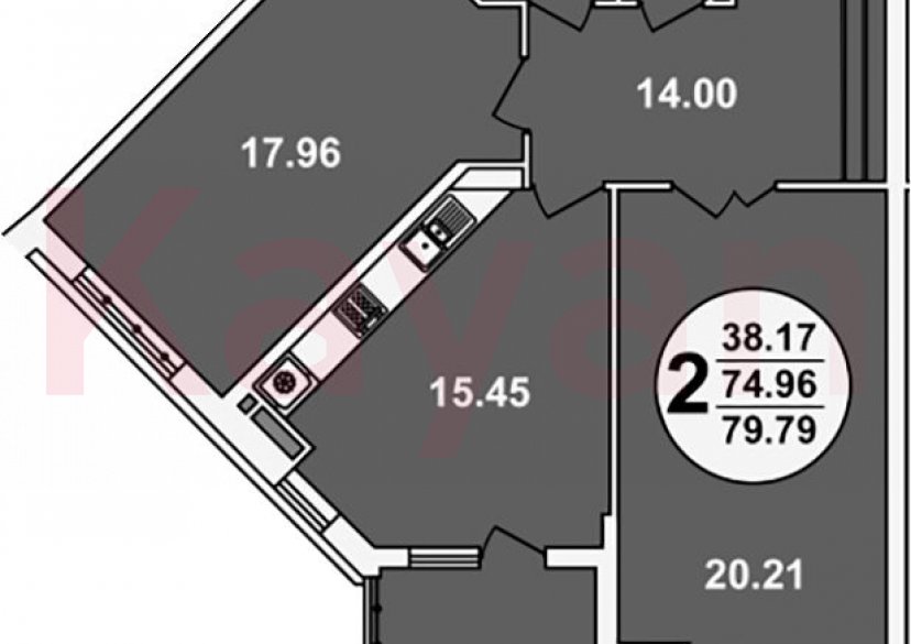 Продажа 2-комн. квартиры, 74.96 кв.м фото 0