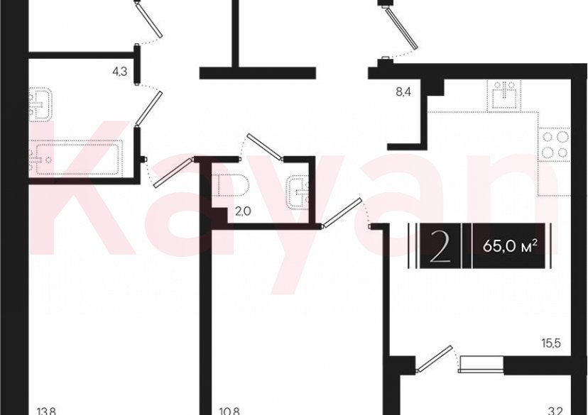 Продажа 2-комн. квартиры, 63.4 кв.м фото 0
