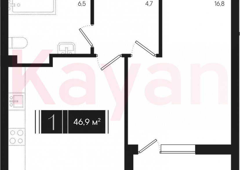 Продажа 1-комн. квартиры, 45.15 кв.м фото 0