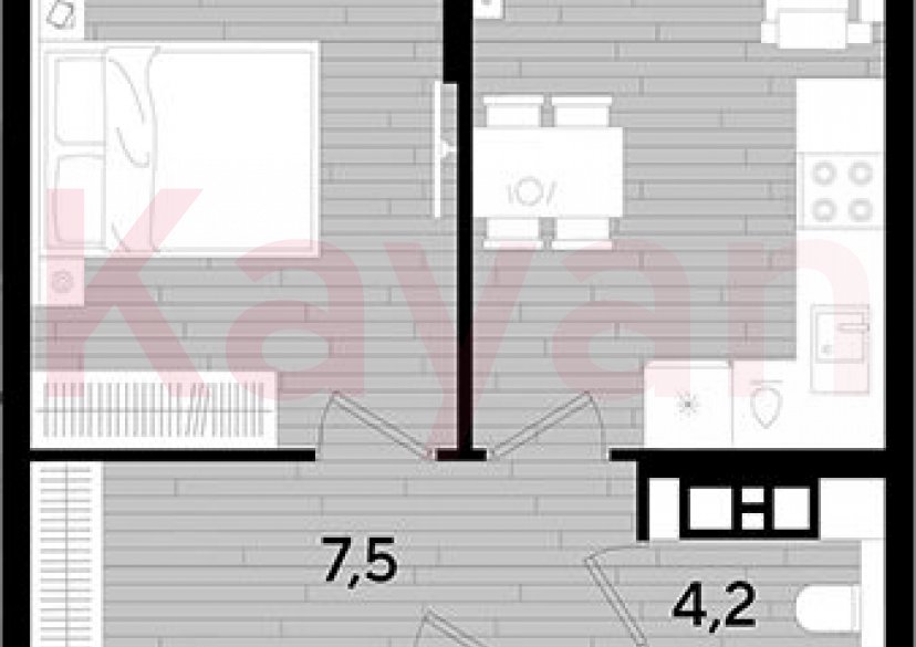 Продажа 1-комн. квартиры, 42.9 кв.м фото 0 Продажа 1-комн. квартиры, 42.9 кв.м фото 0