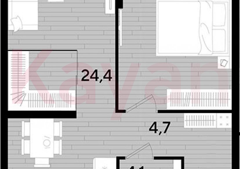 Продажа 1-комн. квартиры, 47.9 кв.м фото 0