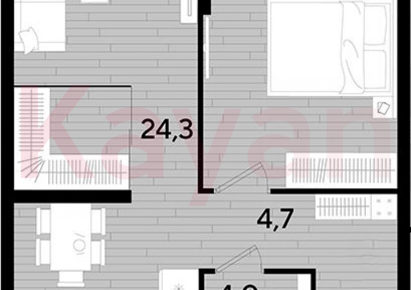 Продажа 1-комн. квартиры, 47.7 кв.м фото 0 Продажа 1-комн. квартиры, 47.7 кв.м фото 0