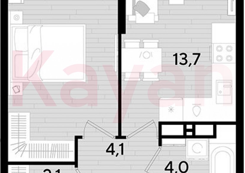 Продажа 1-комн. квартиры, 39.3 кв.м фото 0