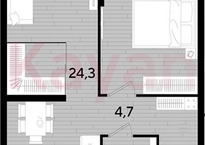 Продажа 1-комн. квартиры, 47.7 кв.м фото 0