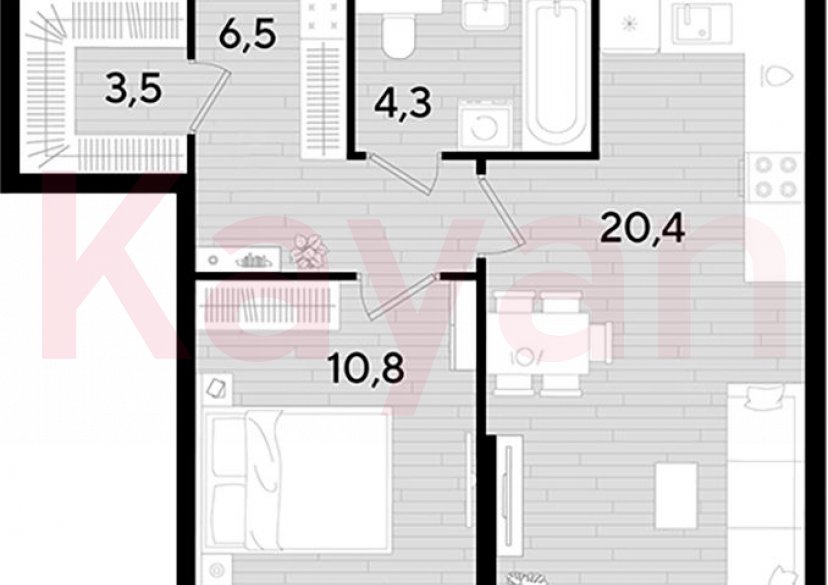 Продажа 1-комн. квартиры, 45.5 кв.м фото 0 Продажа 1-комн. квартиры, 45.5 кв.м фото 0