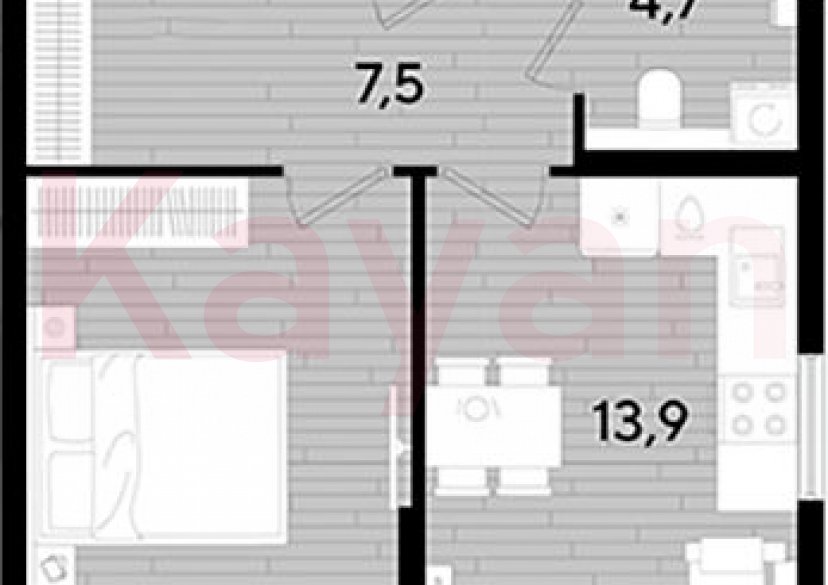 Продажа 1-комн. квартиры, 43.4 кв.м фото 0 Продажа 1-комн. квартиры, 43.4 кв.м фото 0