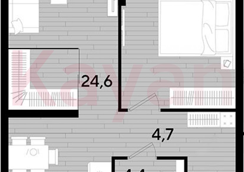 Продажа 1-комн. квартиры, 48.4 кв.м фото 0