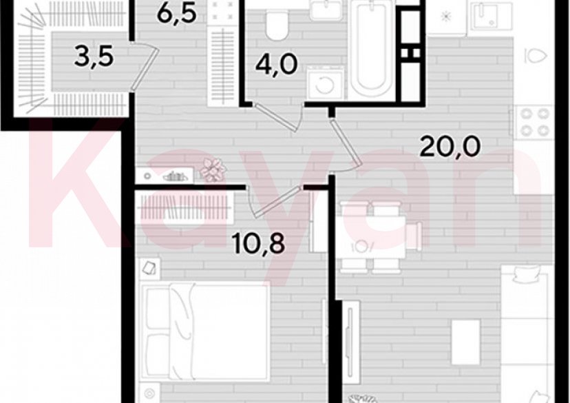 Продажа 1-комн. квартиры, 44.8 кв.м фото 0