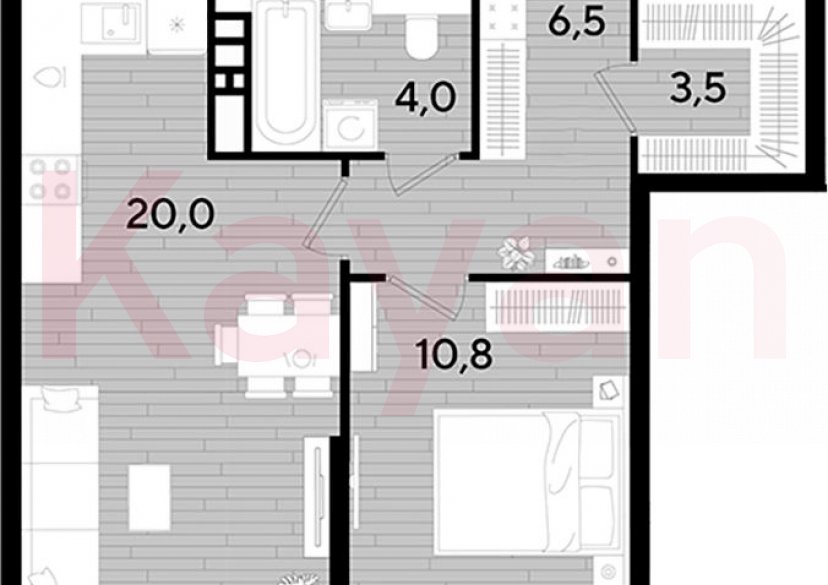 Продажа 1-комн. квартиры, 44.8 кв.м фото 0 Продажа 1-комн. квартиры, 44.8 кв.м фото 0