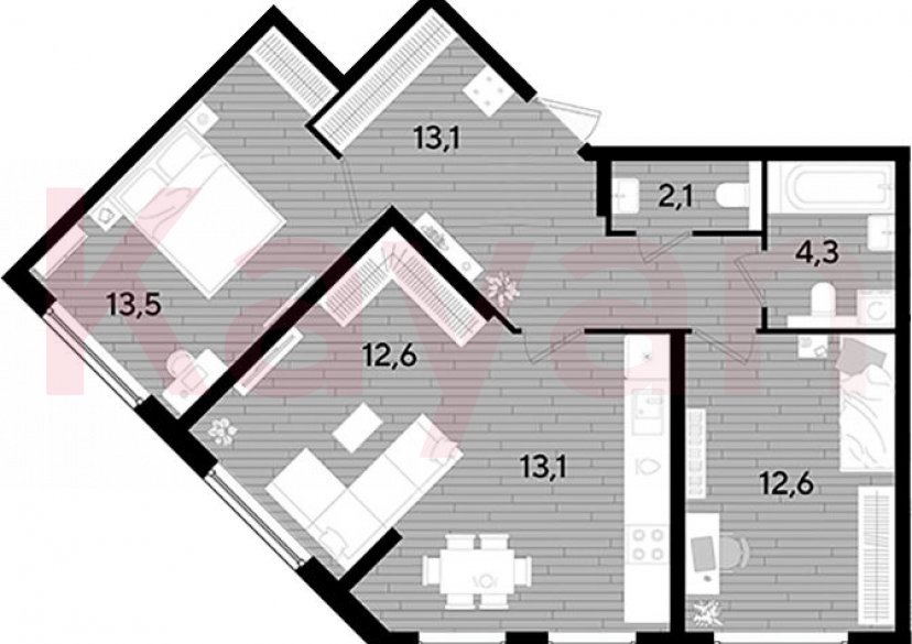 Продажа 2-комн. квартиры, 71.3 кв.м фото 0 Продажа 2-комн. квартиры, 71.3 кв.м фото 0