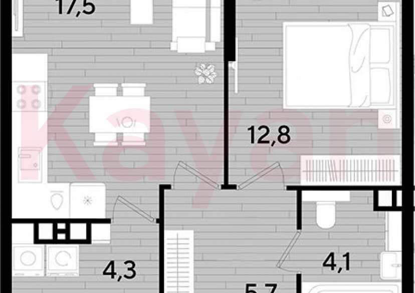 Продажа 1-комн. квартиры, 44.4 кв.м фото 0