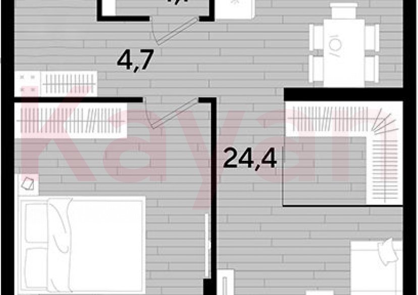 Продажа 1-комн. квартиры, 47.9 кв.м фото 0
