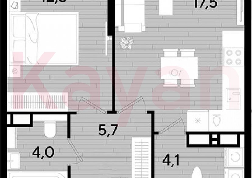 Продажа 1-комн. квартиры, 44.1 кв.м фото 0