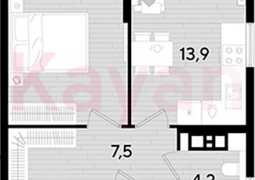 Продажа 1-комн. квартиры, 42.9 кв.м фото 0