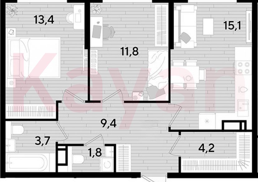 Продажа 2-комн. квартиры, 59.4 кв.м фото 0 Продажа 2-комн. квартиры, 59.4 кв.м фото 0