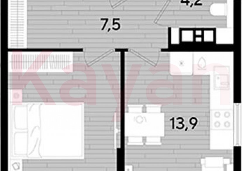 Продажа 1-комн. квартиры, 42.9 кв.м фото 0