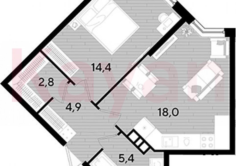 Продажа 1-комн. квартиры, 45.5 кв.м фото 0 Продажа 1-комн. квартиры, 45.5 кв.м фото 0